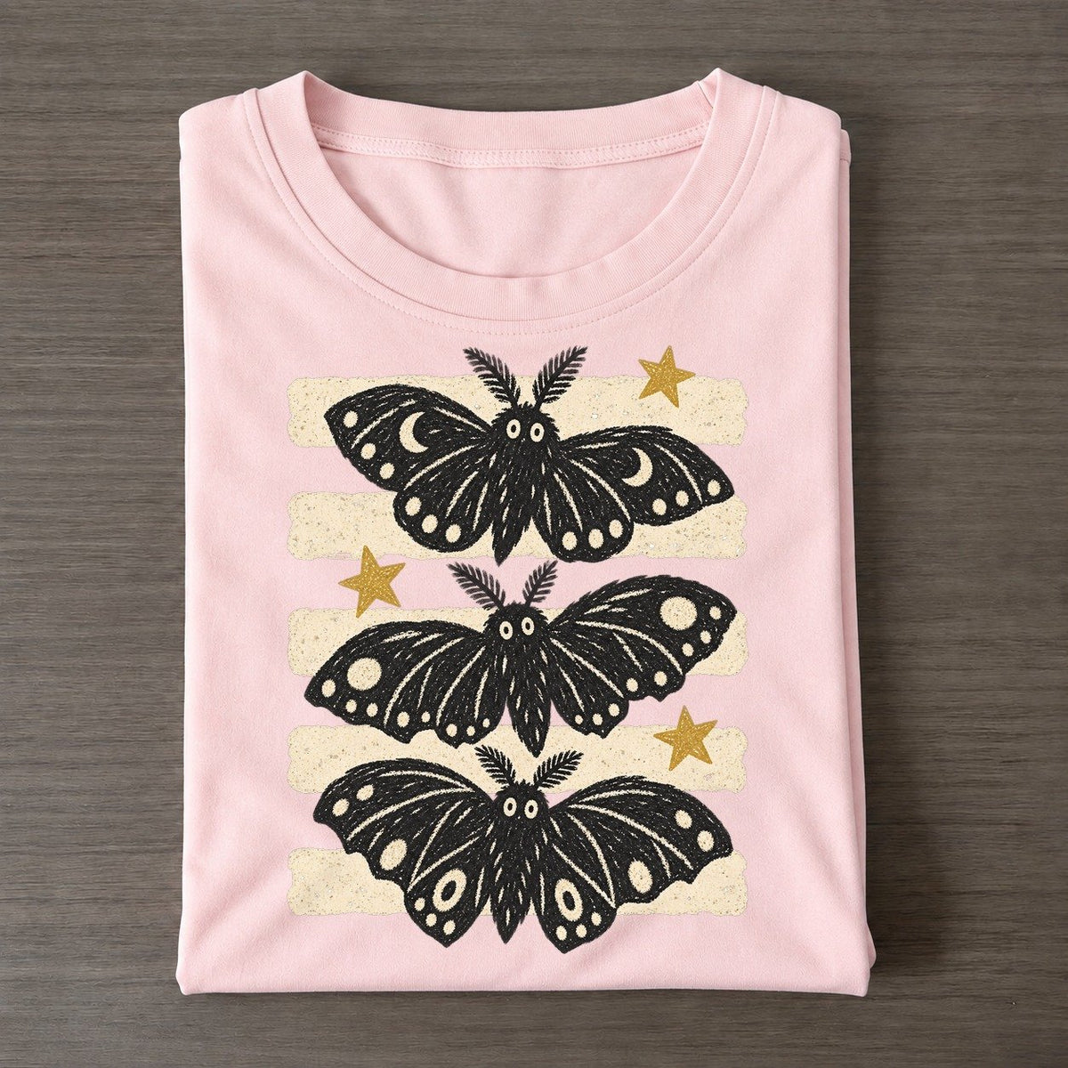 Chalk Moths Night Stripes Classic T-shirt – Pink