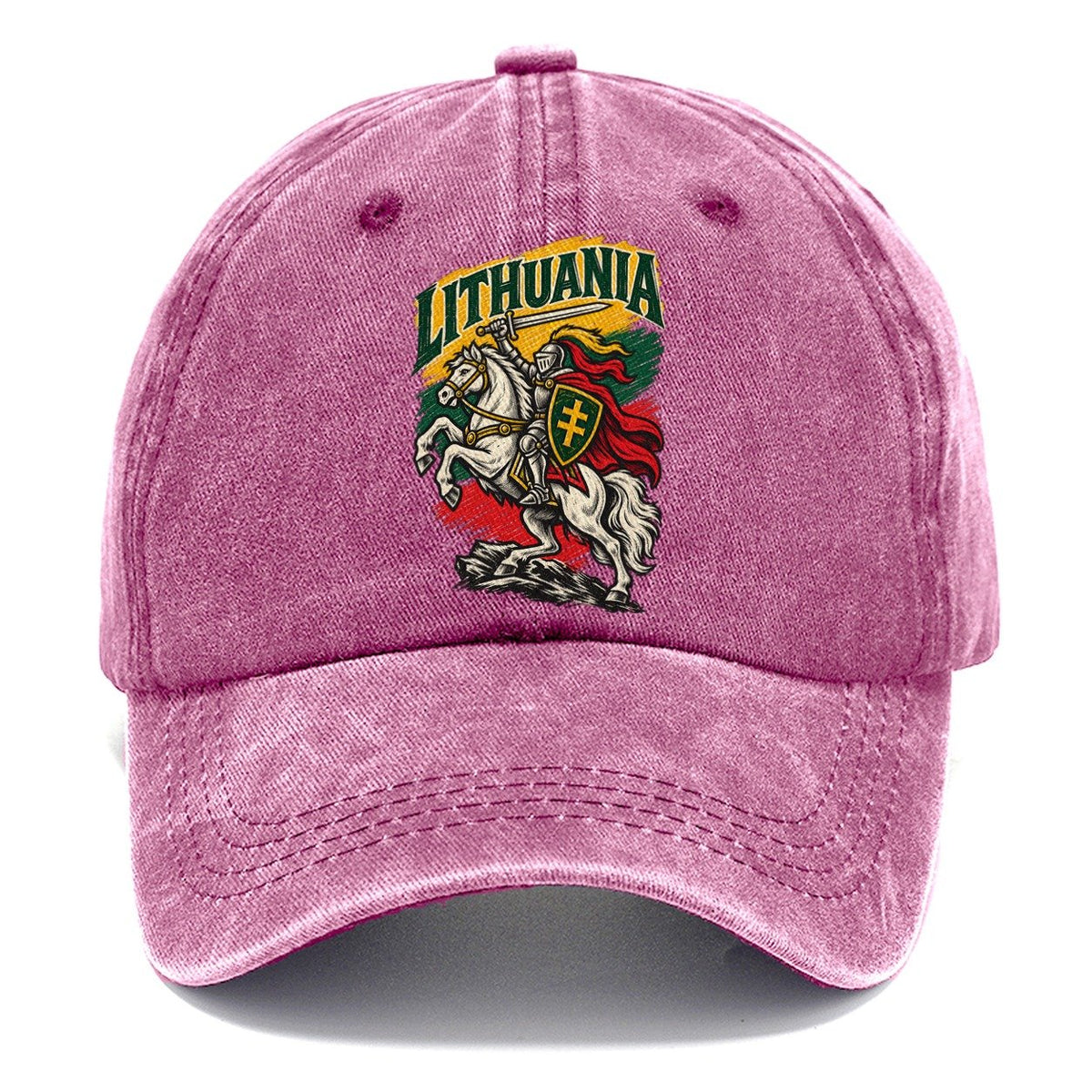 Lithuania Woodcut Badge Classic Cap – Dusty Rose