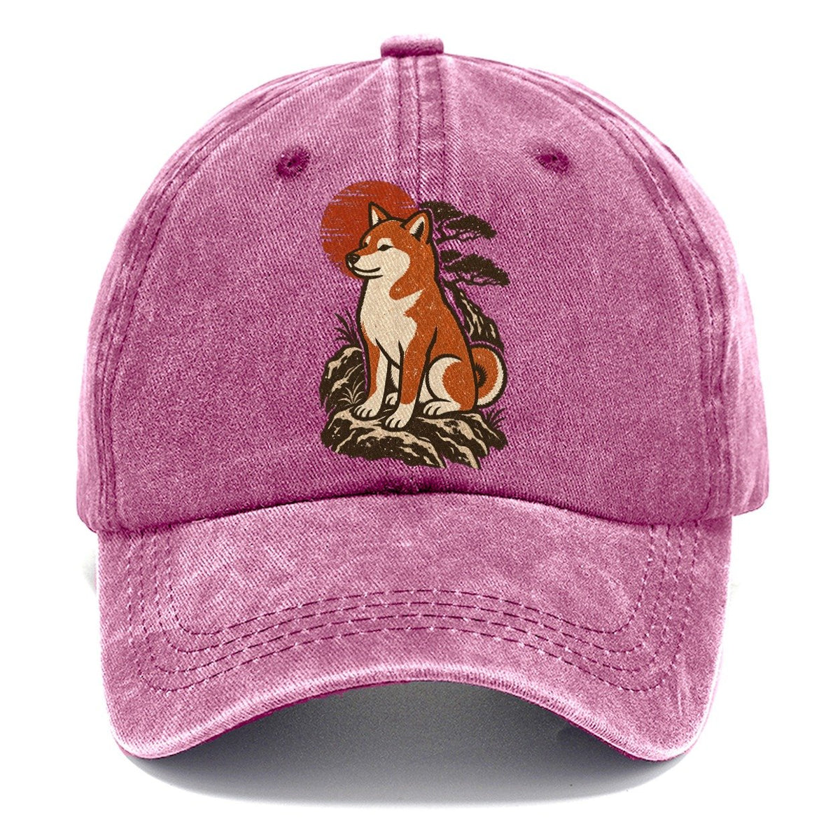 Shiba Inu Red Sun Classic Cap – Dusty Rose