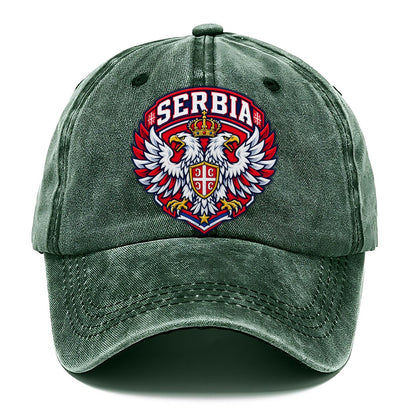 Serbia Retro Badge Country Logos Classic Cap – Forest Mist