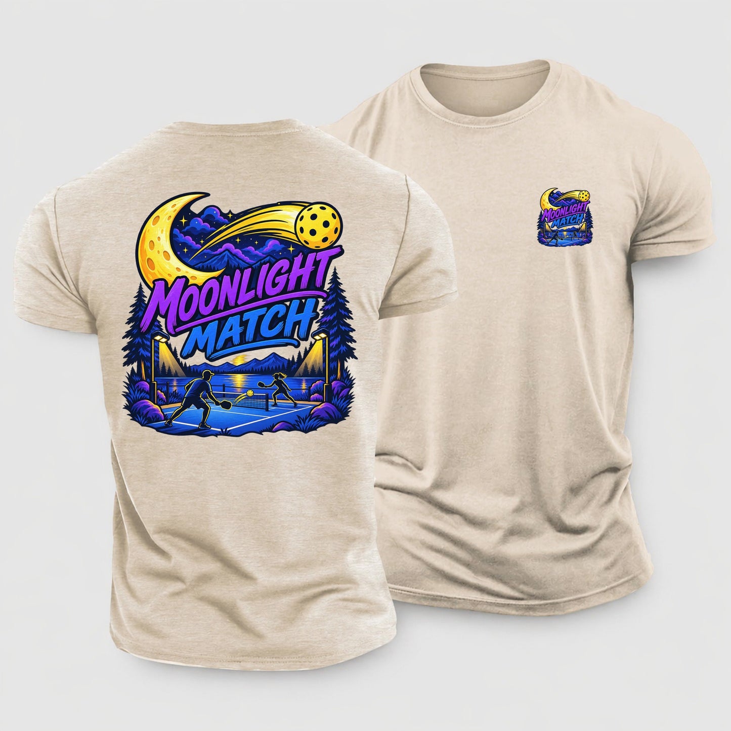 Moonlight Match Pickleball Life Cotton T-Shirt – Sand