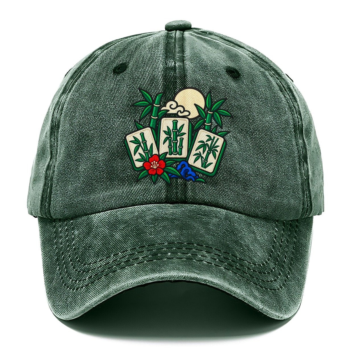 Bamboo Garden Mahjong Game Night Classic Cap – Forest Mist
