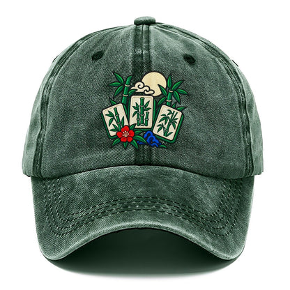 Bamboo Garden Mahjong Game Night Classic Cap – Forest Mist