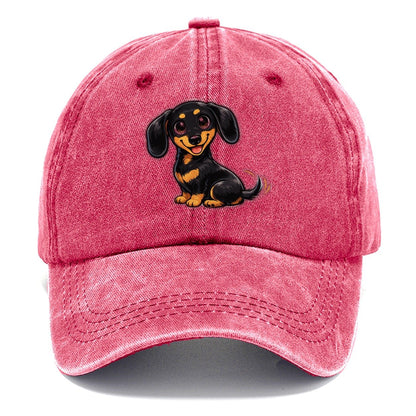 Happy Dachshund Wiggle Dance Classic Cap – Pomegranate Blush