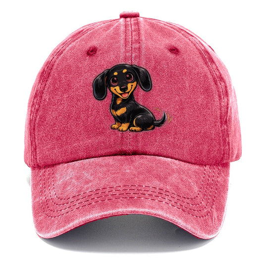 Happy Dachshund Wiggle Dance Classic Cap – Pomegranate Blush