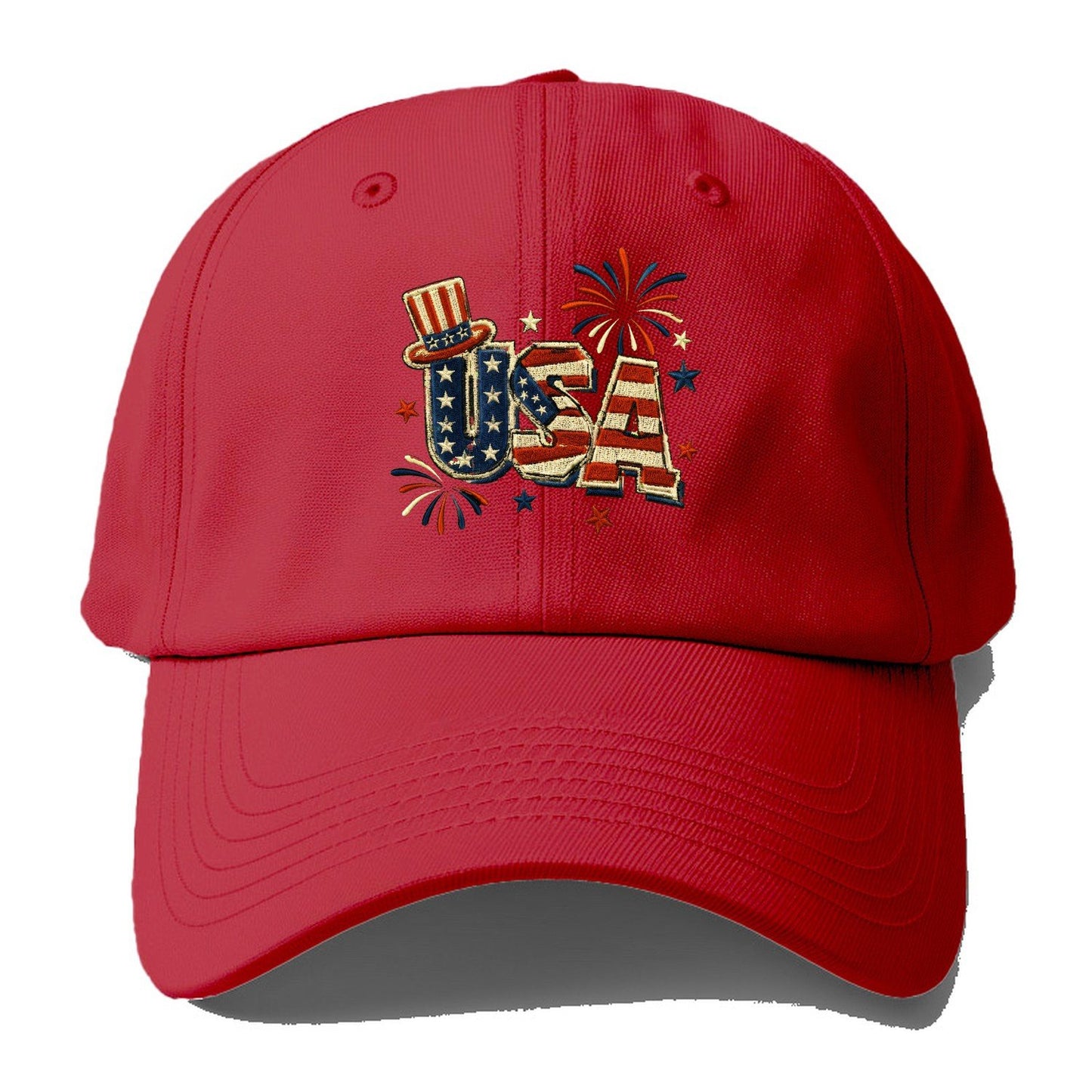 Usa Embroidery Patch Baseball Cap – Red