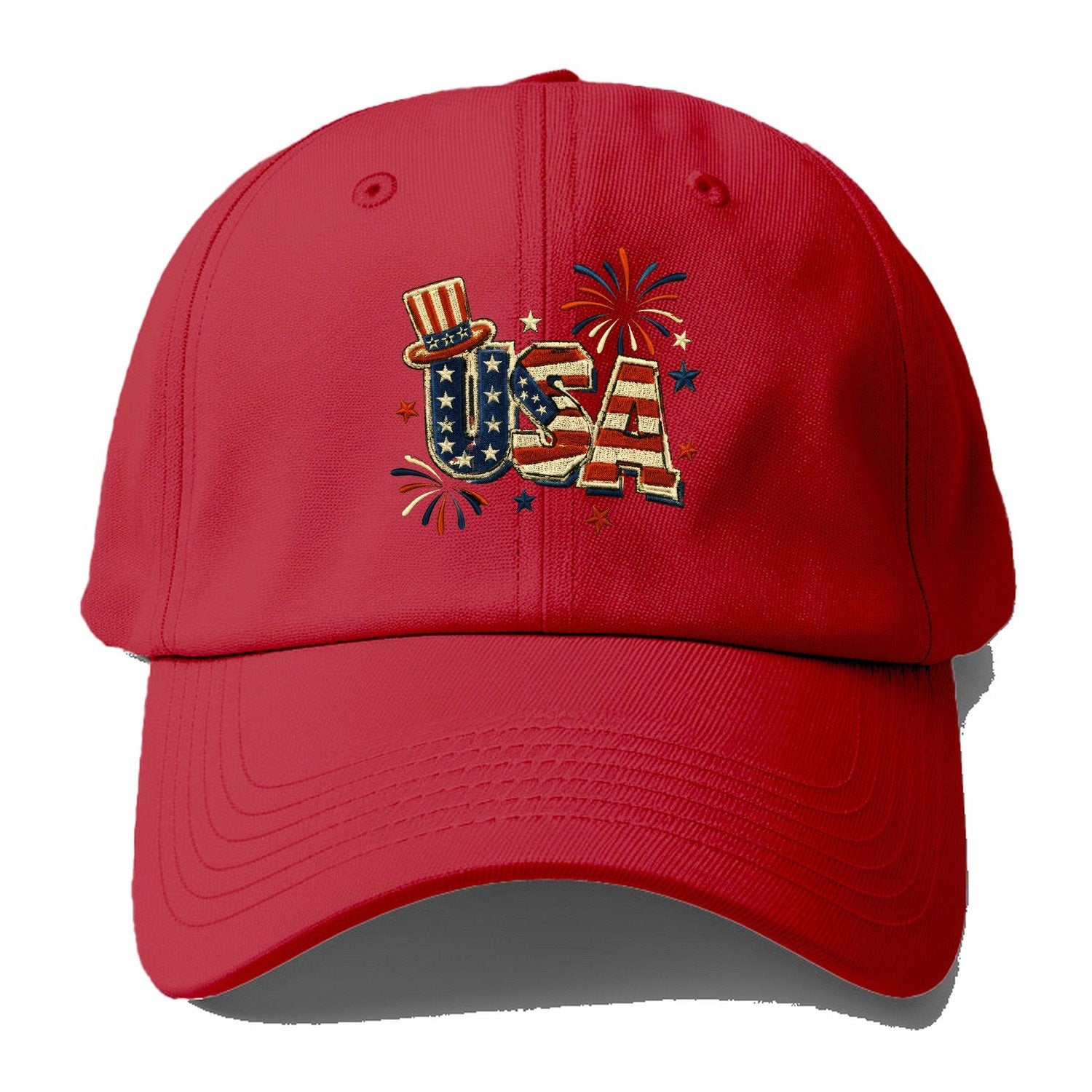 Usa Embroidery Patch Baseball Cap – Red