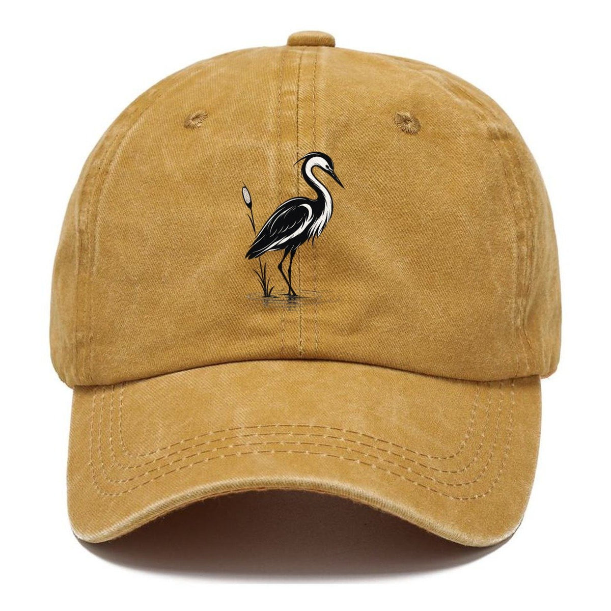 Heron with Cattail Classic Cap – Golden Harvest