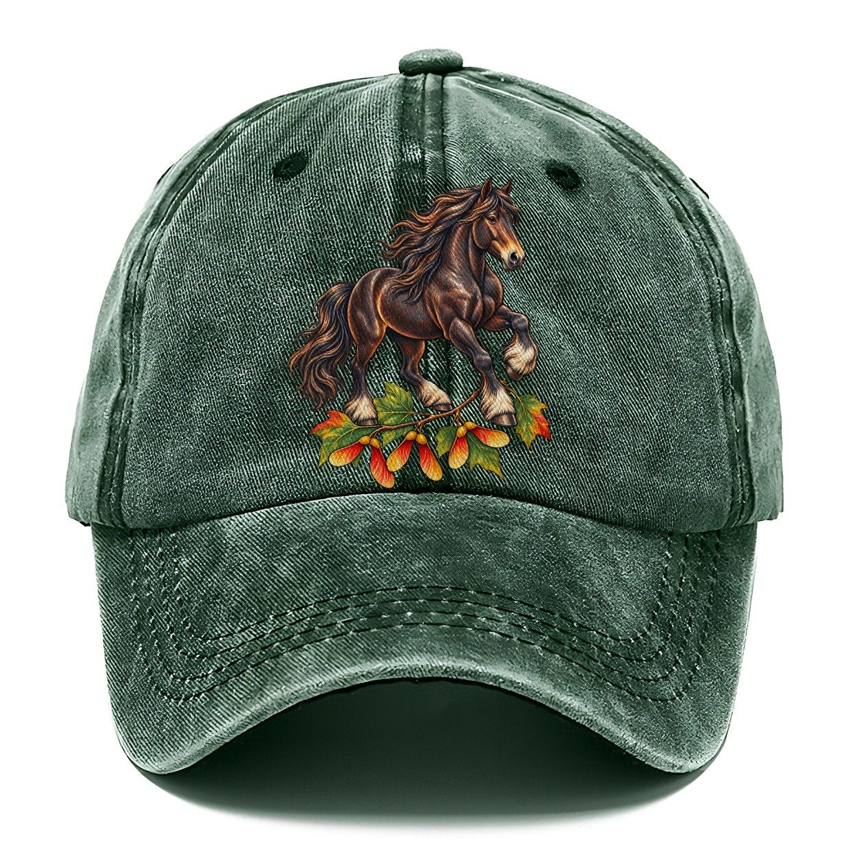 Canadian Horse And Sugar Maple Samaras Canada Cultural Icons Classic Cap – Forest Mist
