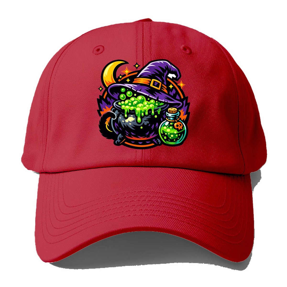 Neon Cauldron Brew Baseball Cap – Red