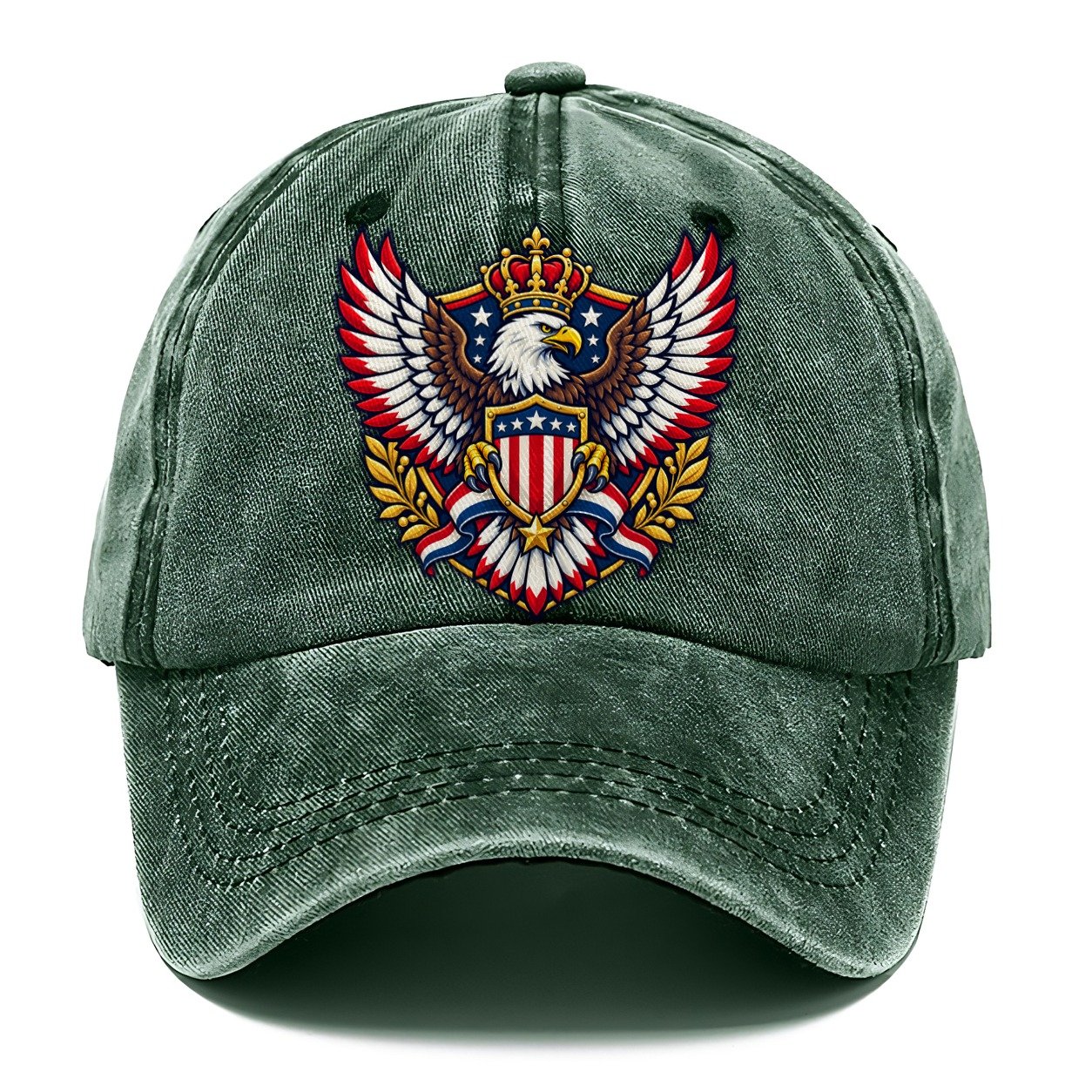 United States Heraldic Crest Country Logos Classic Cap – Forest Mist