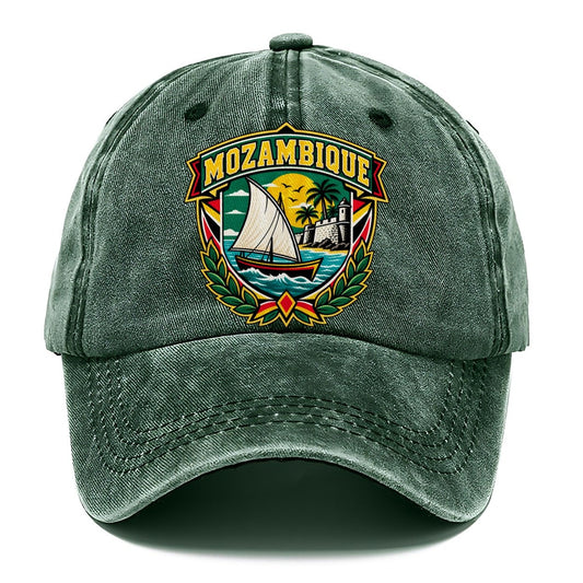 Mozambique Retro Badge Country Logos Classic Cap – Forest Mist