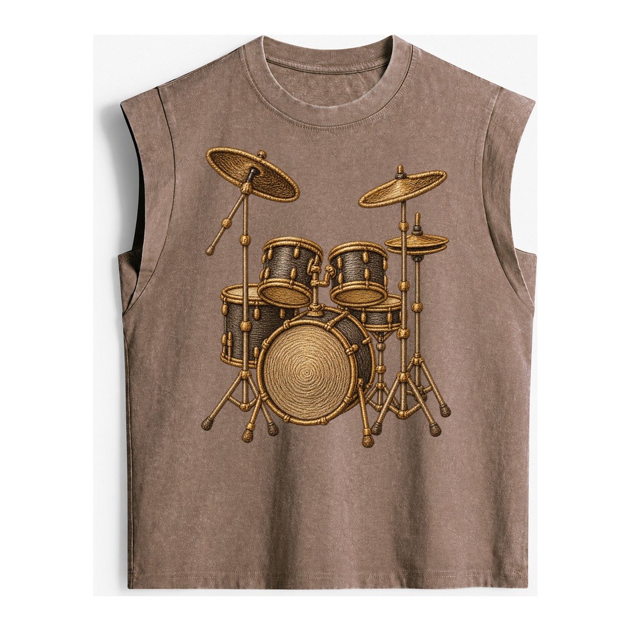 Drum Kit Vintage Washed Tank – Brown