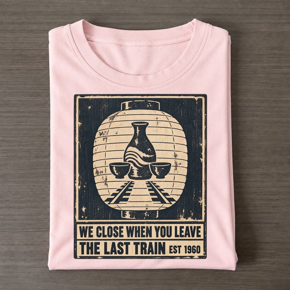 Last Train Bar Izakaya Rules Classic T-shirt – Pink