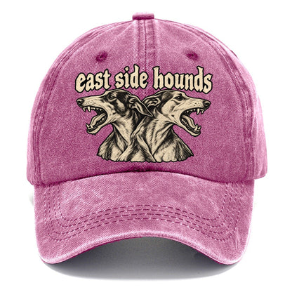 Two Lean Hound Heads Back To Back Facing Opposite Directions Bark For Me Classic Cap – Dusty Rose