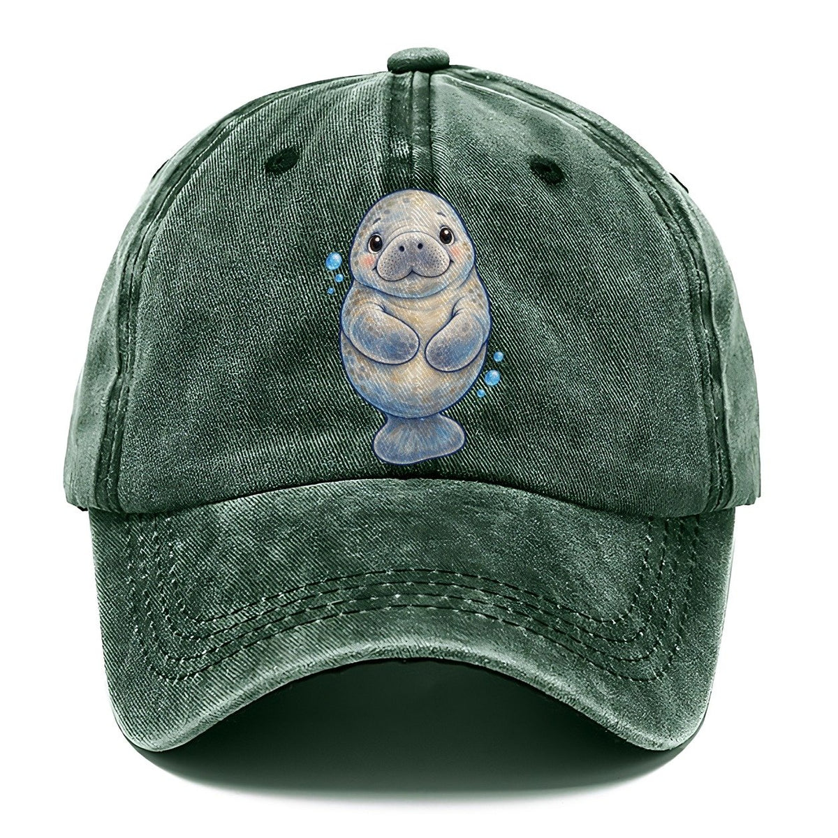 Manatee Front Flipper Hug Sea Sprite Classic Cap – Forest Mist