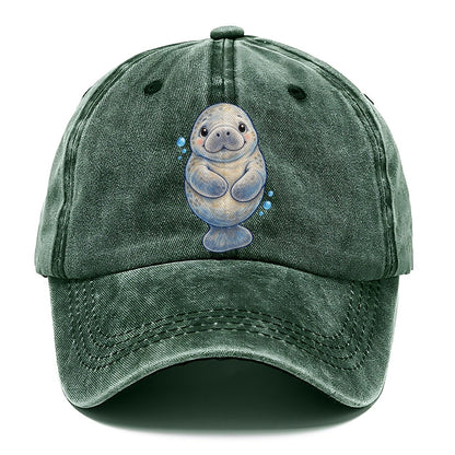 Manatee Front Flipper Hug Sea Sprite Classic Cap – Forest Mist