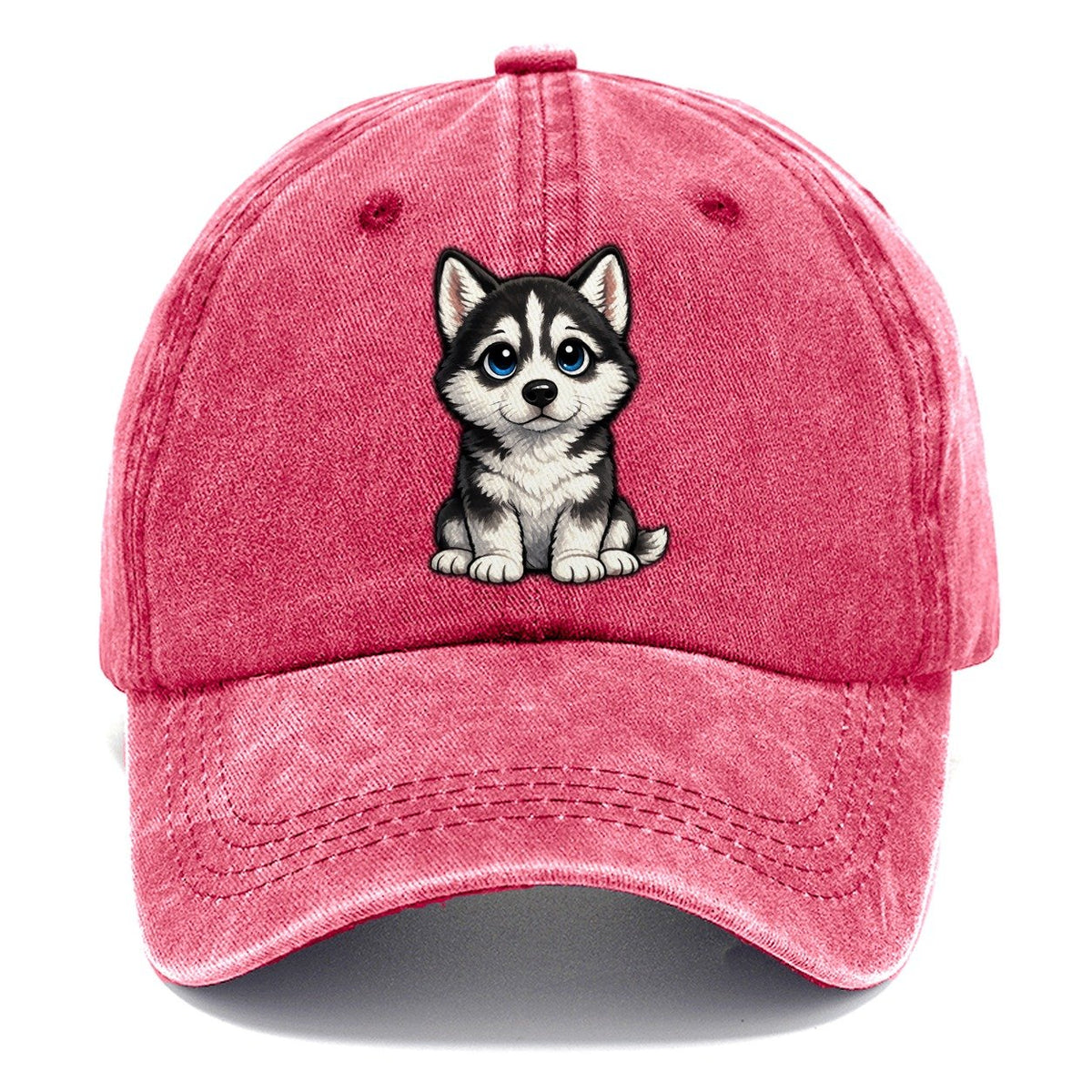 Siberian Husky Sitting Sweetheart Classic Cap – Pomegranate Blush