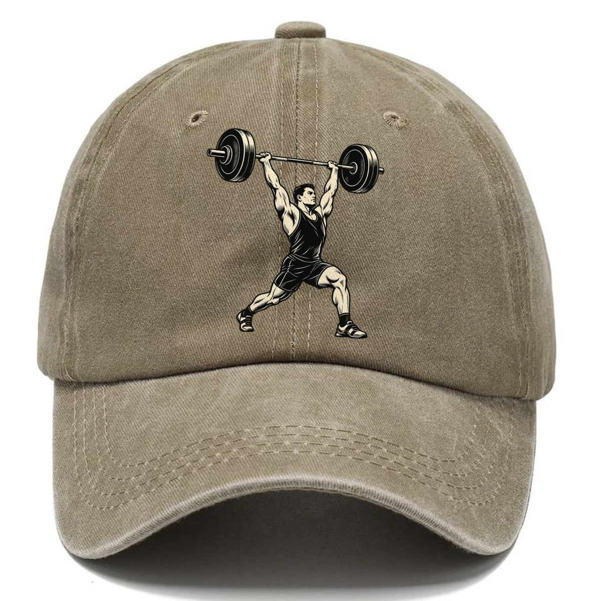 Weightlifter Split Jerk Global Sports Ink Figures Classic Cap – Warm Sand