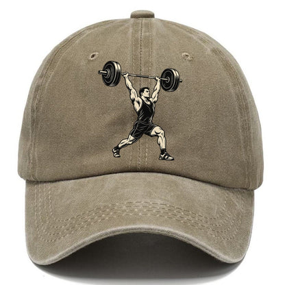 Weightlifter Split Jerk Global Sports Ink Figures Classic Cap – Warm Sand