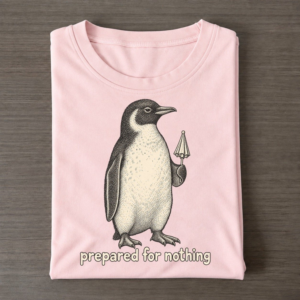 Penguin Prepared For Nothing Unbothered Creatures Classic T-shirt – Pink