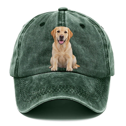 Labrador Retriever Sitting Top Breeds Classic Cap – Forest Mist