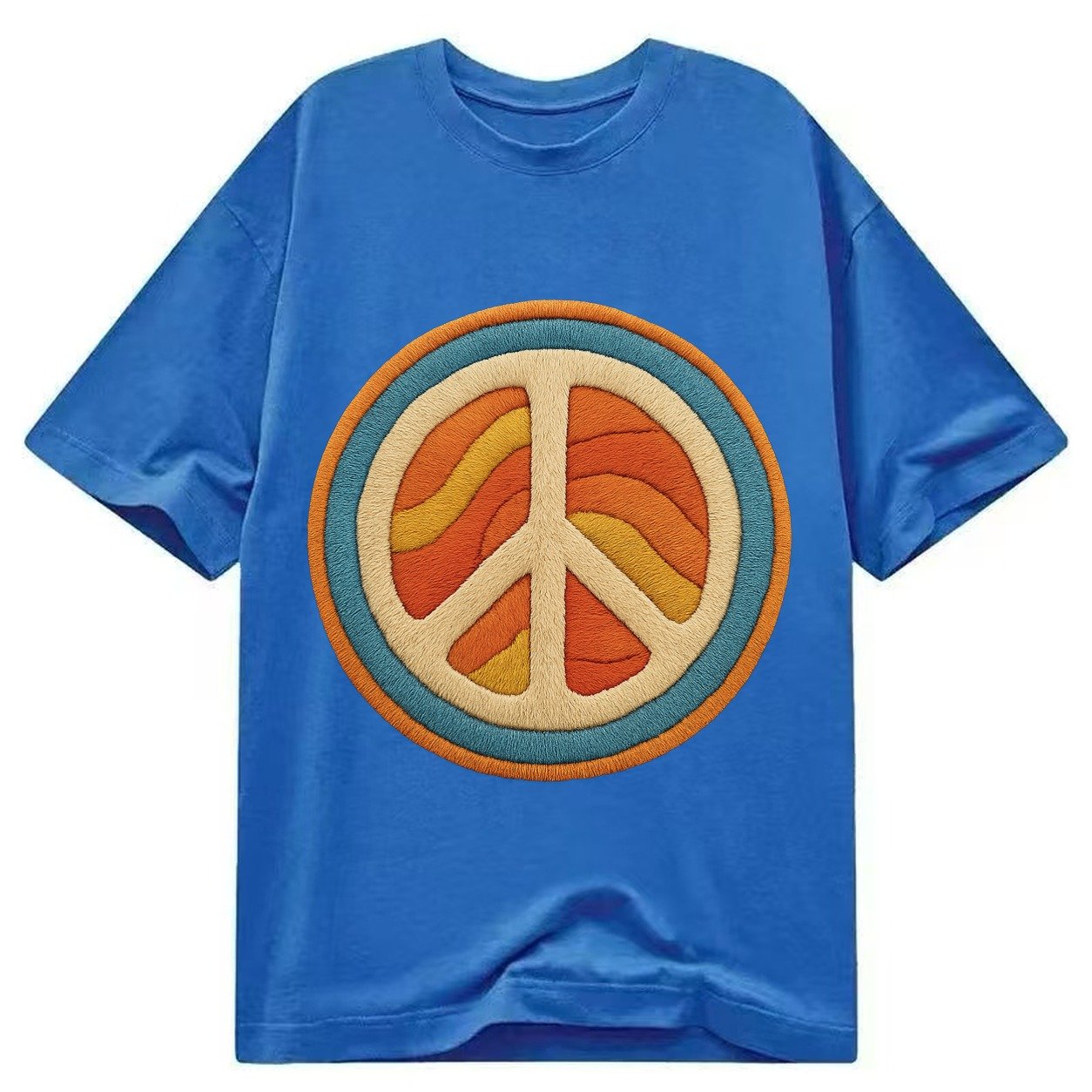 Retro Peace Harmony Classic T-shirt – Blue
