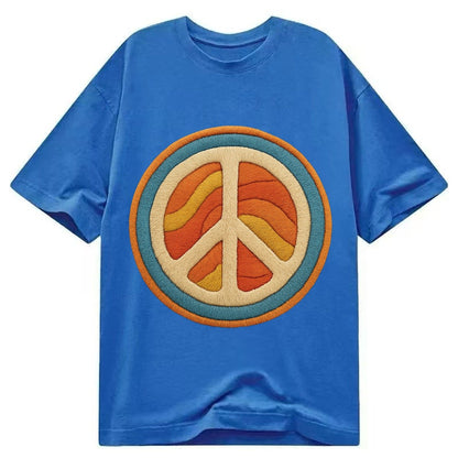 Retro Peace Harmony Classic T-shirt – Blue