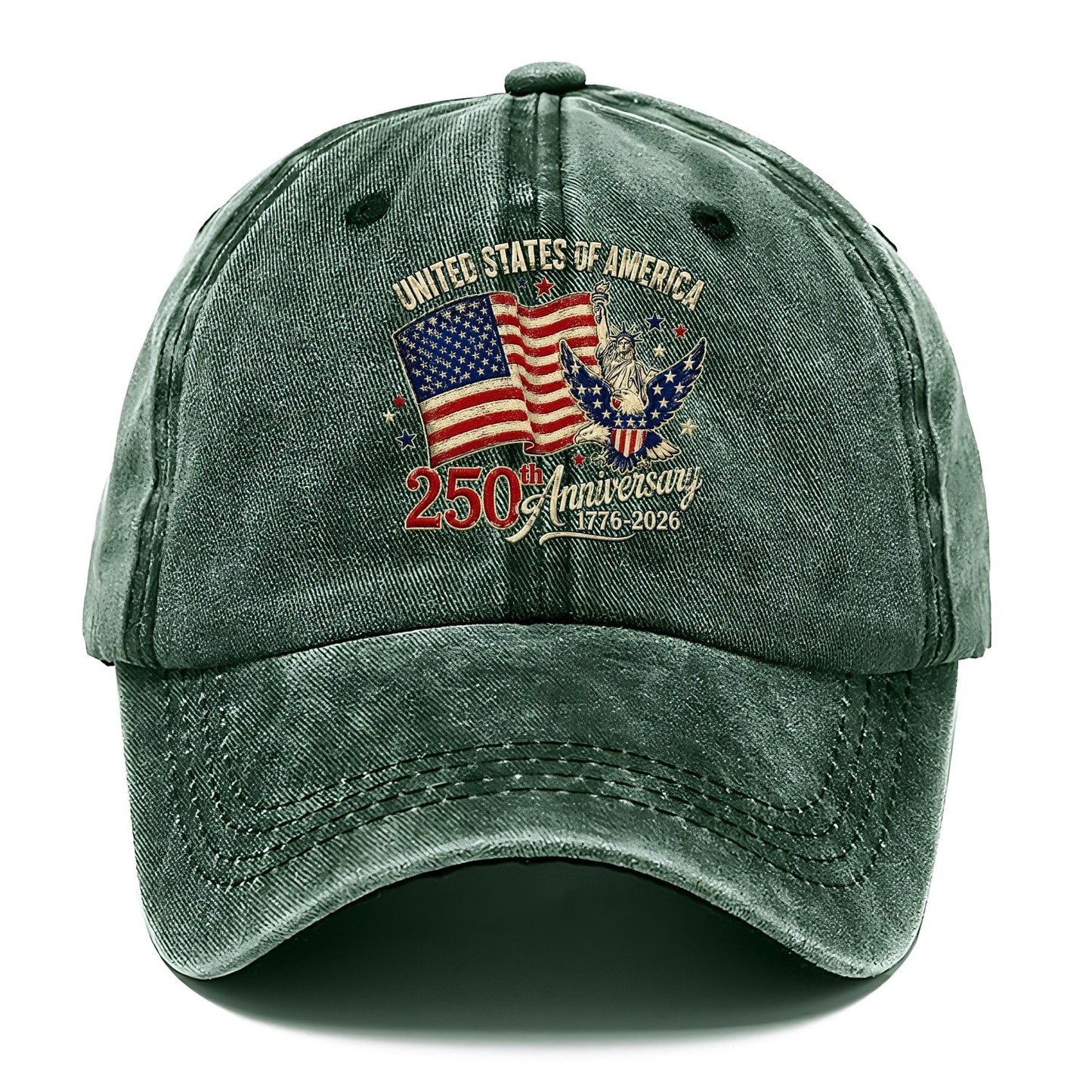 Us 250Th Patch Emblem Classic Cap – Forest Mist