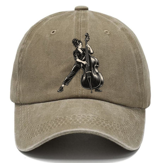 Double Bass Walking Line Global Music Ink Figures Classic Cap – Warm Sand