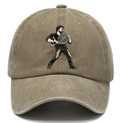 Horn Player Bright Phrase Global Music Ink Figures Classic Cap – Warm Sand