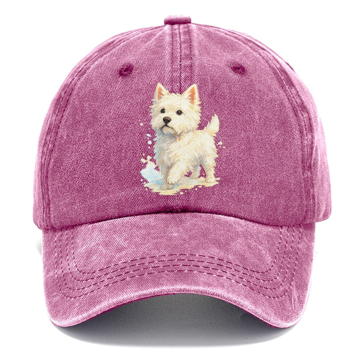 Westie Watercolor Portrait Classic Cap – Dusty Rose