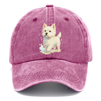 Westie Watercolor Portrait Classic Cap – Dusty Rose