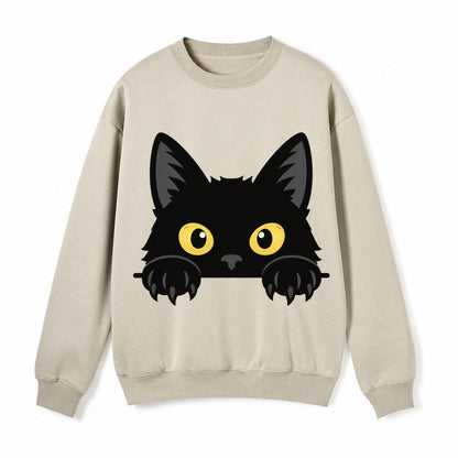 Black Cat Fleece Sweatshirt – Light Khaki