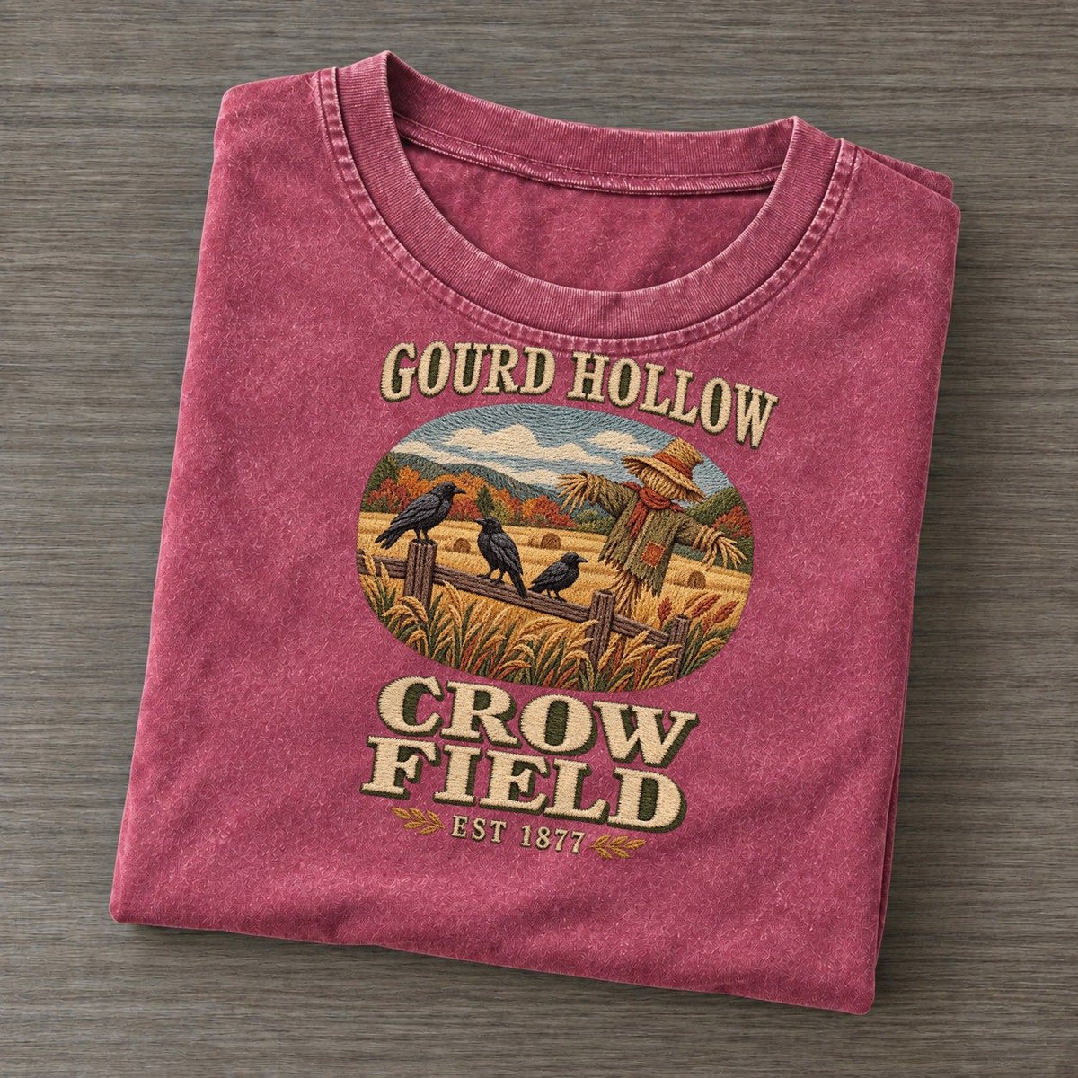 Crow Field Gourd Hollow Vintage T-shirt – Raspberry