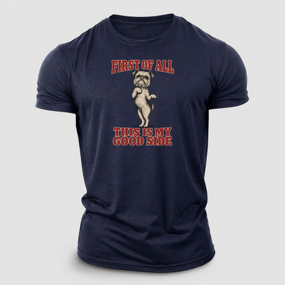 Brussels Griffon Dog Declarations Cotton T-Shirt – Navy