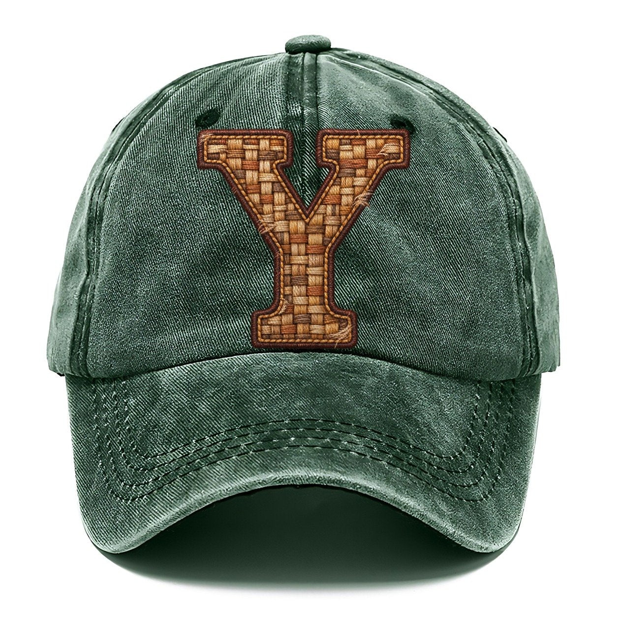 Woven Tweed Y Monogram Classic Cap – Forest Mist