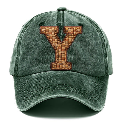 Woven Tweed Y Monogram Classic Cap – Forest Mist