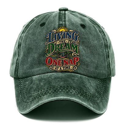 Living The Dream One Nap At A Time Retired Living Classic Cap – Forest Mist