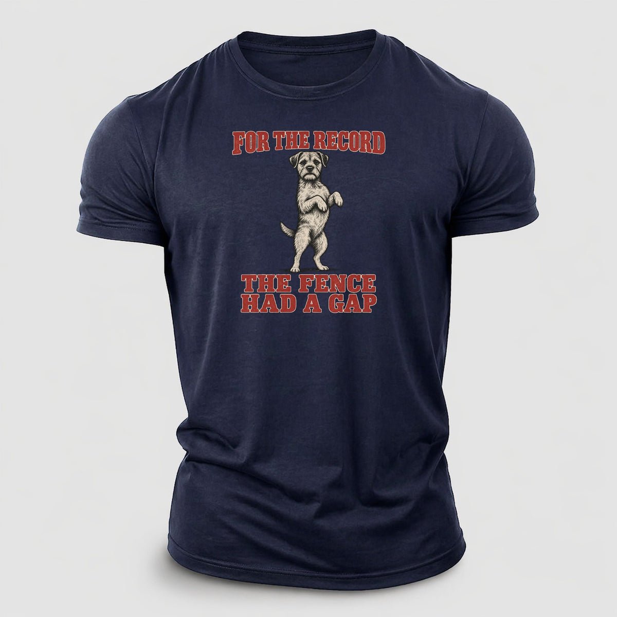Border Terrier Dog Declarations Cotton T-Shirt – Navy