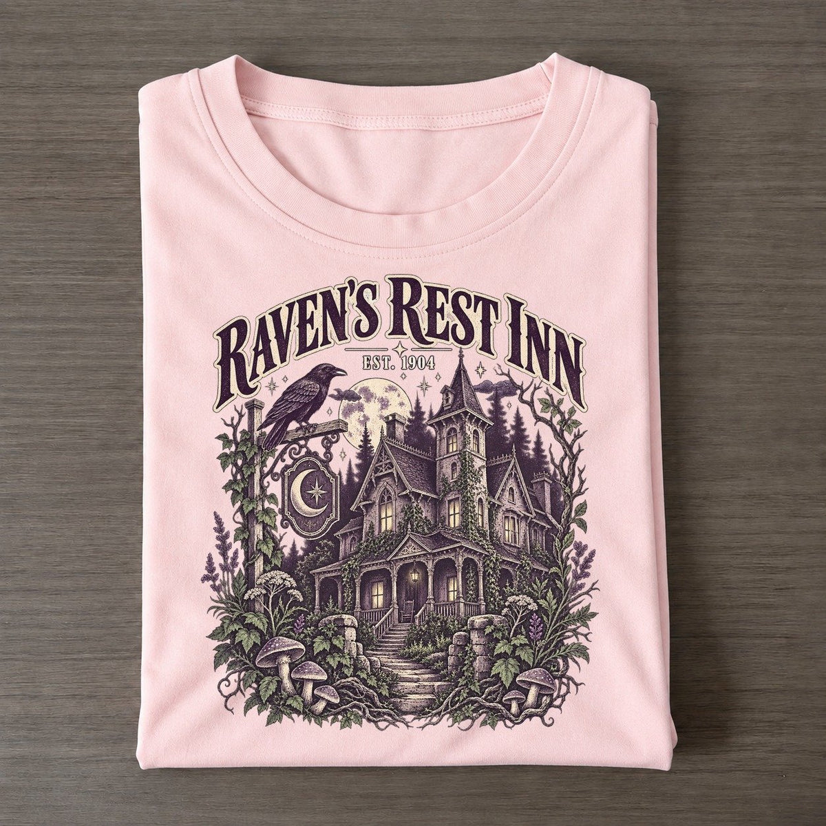 Ravens Rest Inn Midnight Haunt Classic T-shirt – Pink