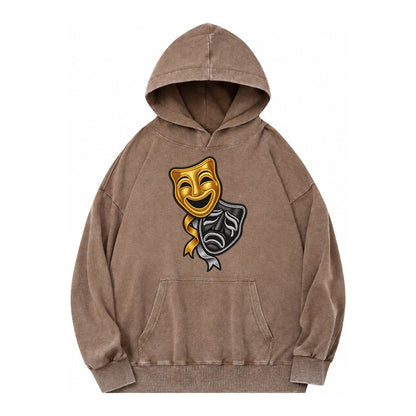 Broadway Masks Vintage Washed Hoodie – Brown