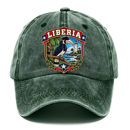 Liberia Retro Badge Country Logos Classic Cap – Forest Mist