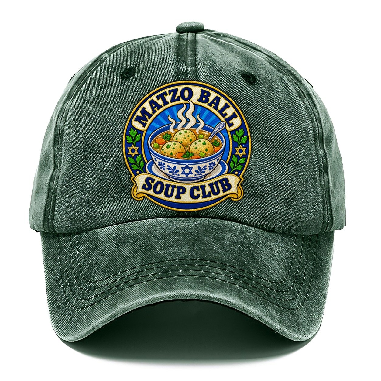 Matzo Ball Soup Club Judaism Heritage Classic Cap – Forest Mist