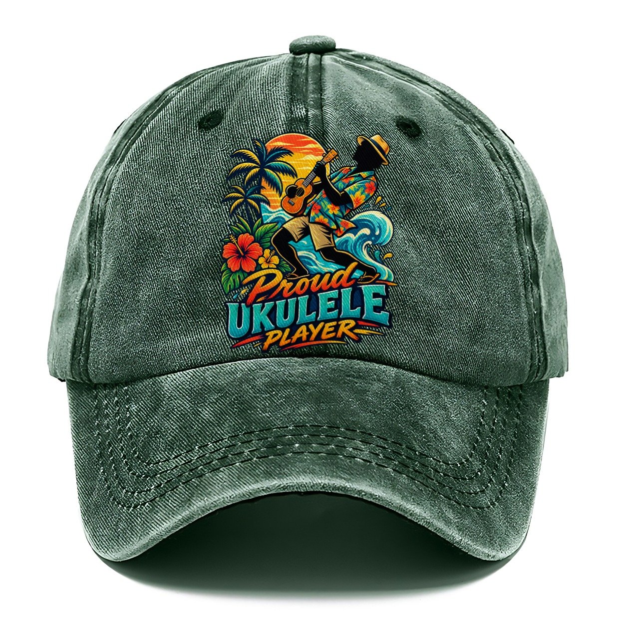 Proud Ukulele Player Music Instruments Classic Cap – Forest Mist