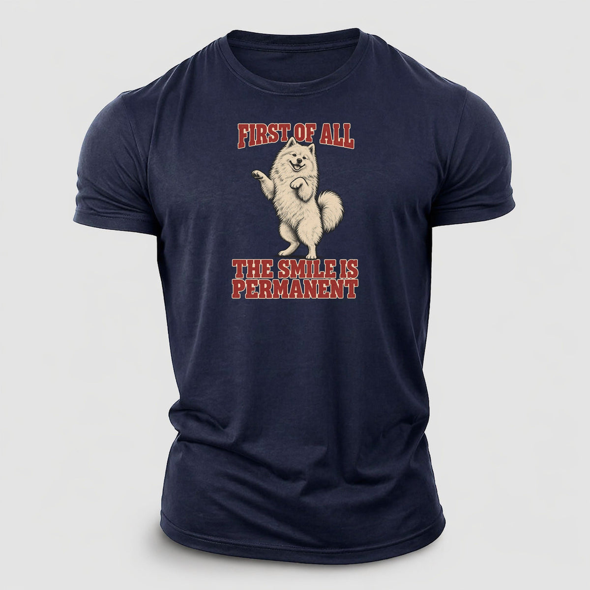 Samoyed Dog Declarations Cotton T-Shirt – Navy