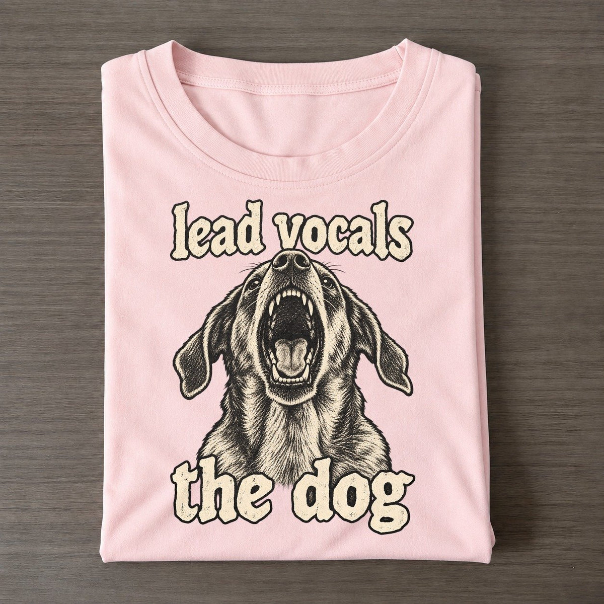 A Dog Head Thrown Back Mid Bark Seen From Slightly Below Bark For Me Classic T-shirt – Pink