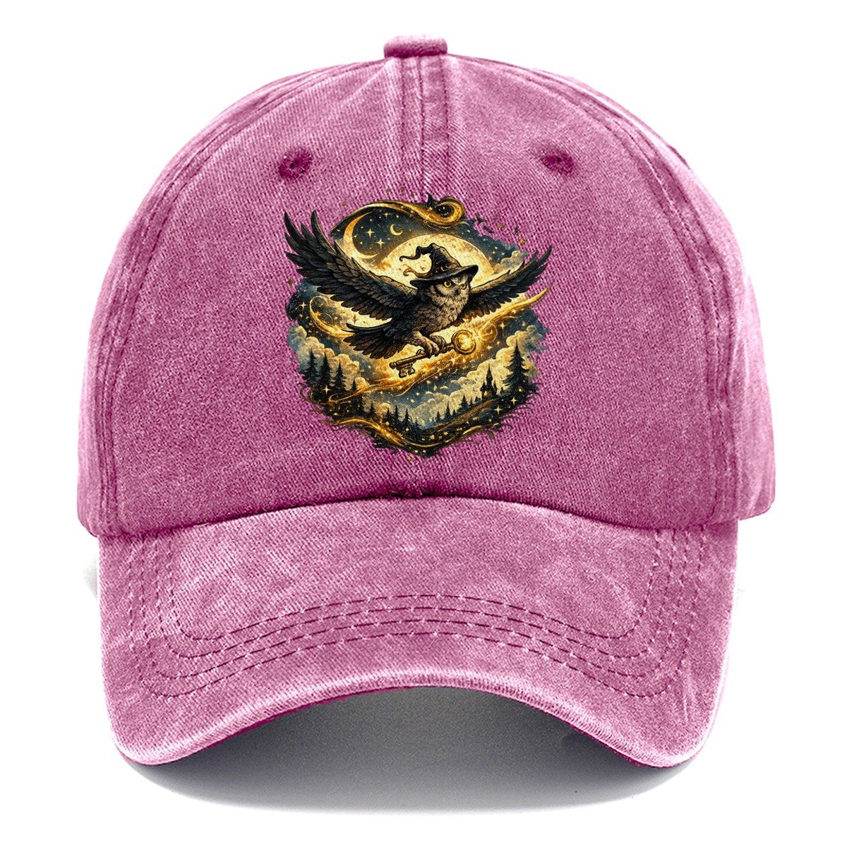 Wizard Owl with Magic Key Under Full Moon Classic Cap – Dusty Rose