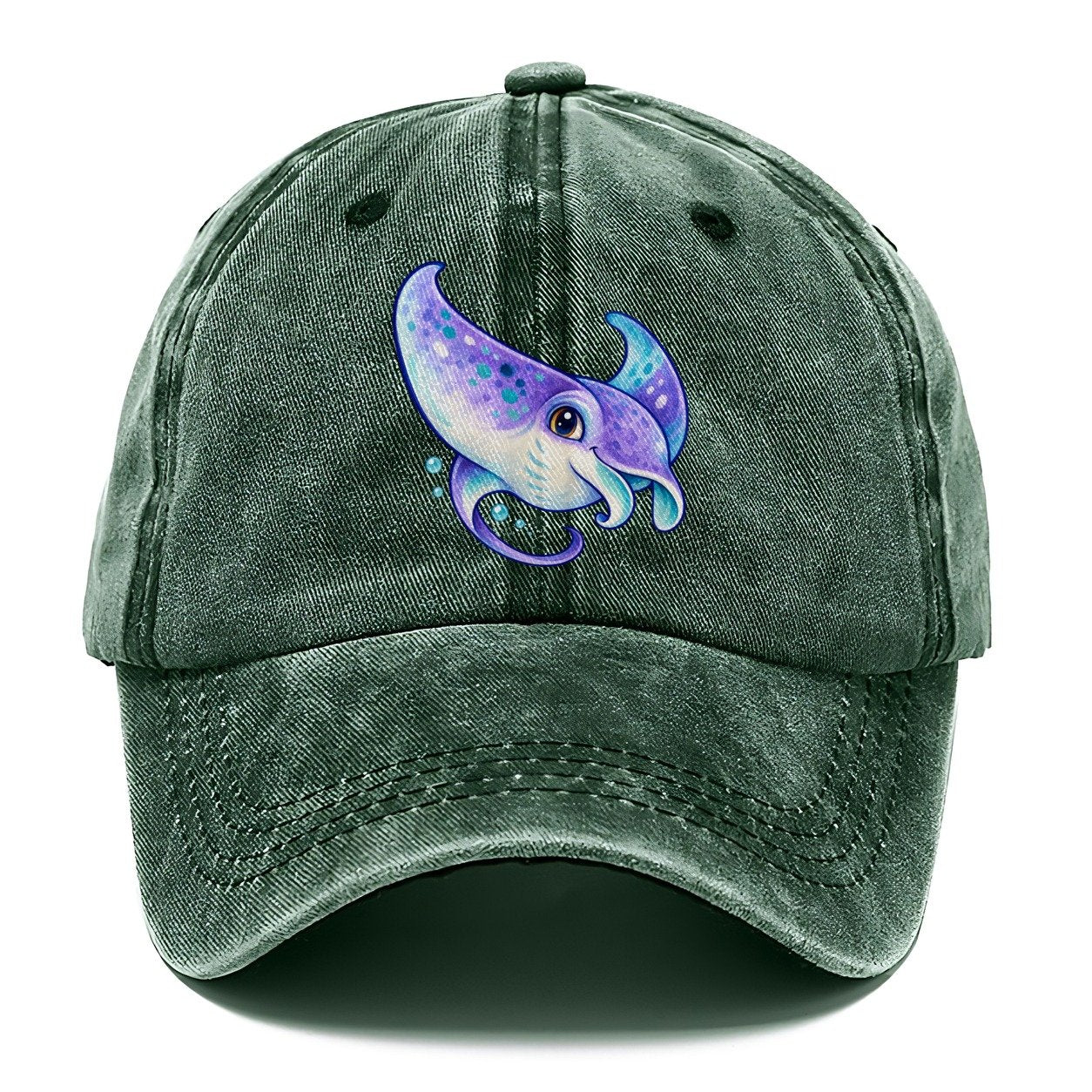 Manta Ray Barrel Turn Sea Sprite Classic Cap – Forest Mist