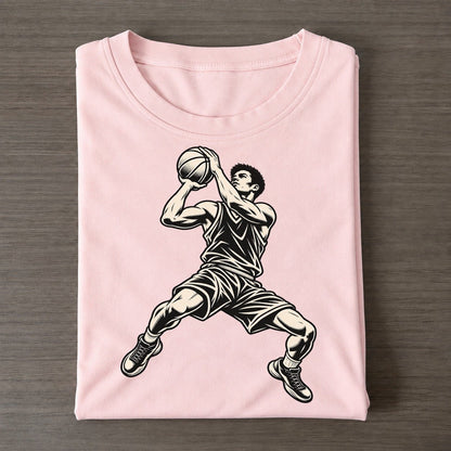 Basketball Pull Up Jumper Global Sports Ink Figures Classic T-shirt – Pink